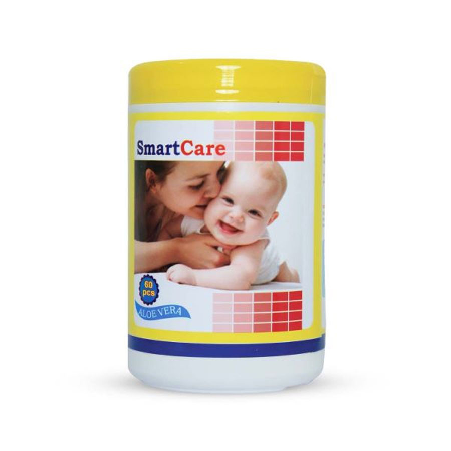 Smart Care Wet Wipes With Tube (Pack of 60 Pieces)