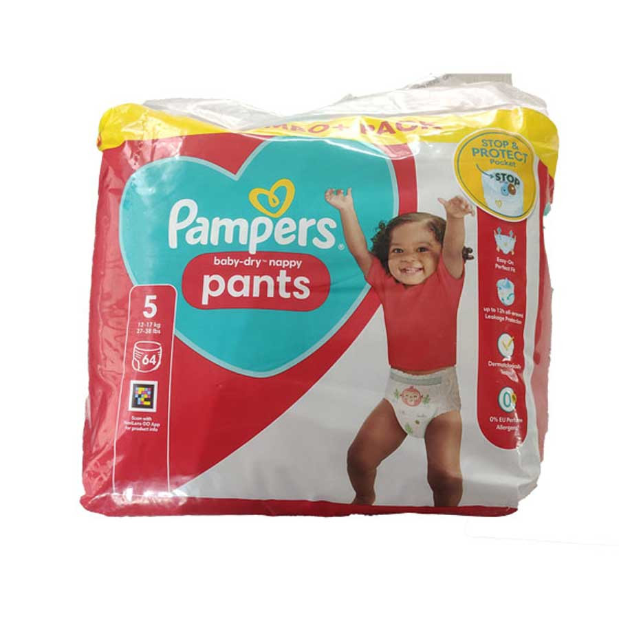 Pampers Baby Dry Pants Size 5 Jumbo Pack, 12-17KG, 64 Piece (UK)