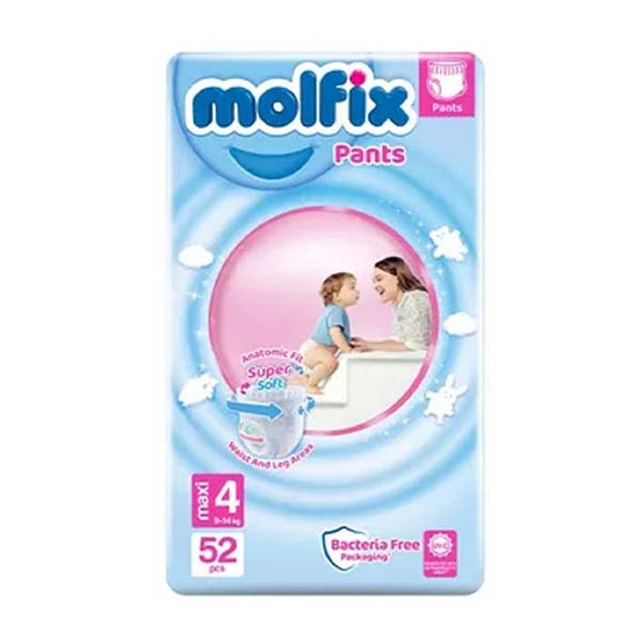 Molfix Baby Diaper Pants Super Pack Maxi (9-14 Kg) Turkey, Pack of 52 Pieces